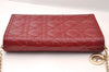 Authentic Christian Dior Lady Dior Enamel Cannage Shoulder Bag Purse Red 2220I