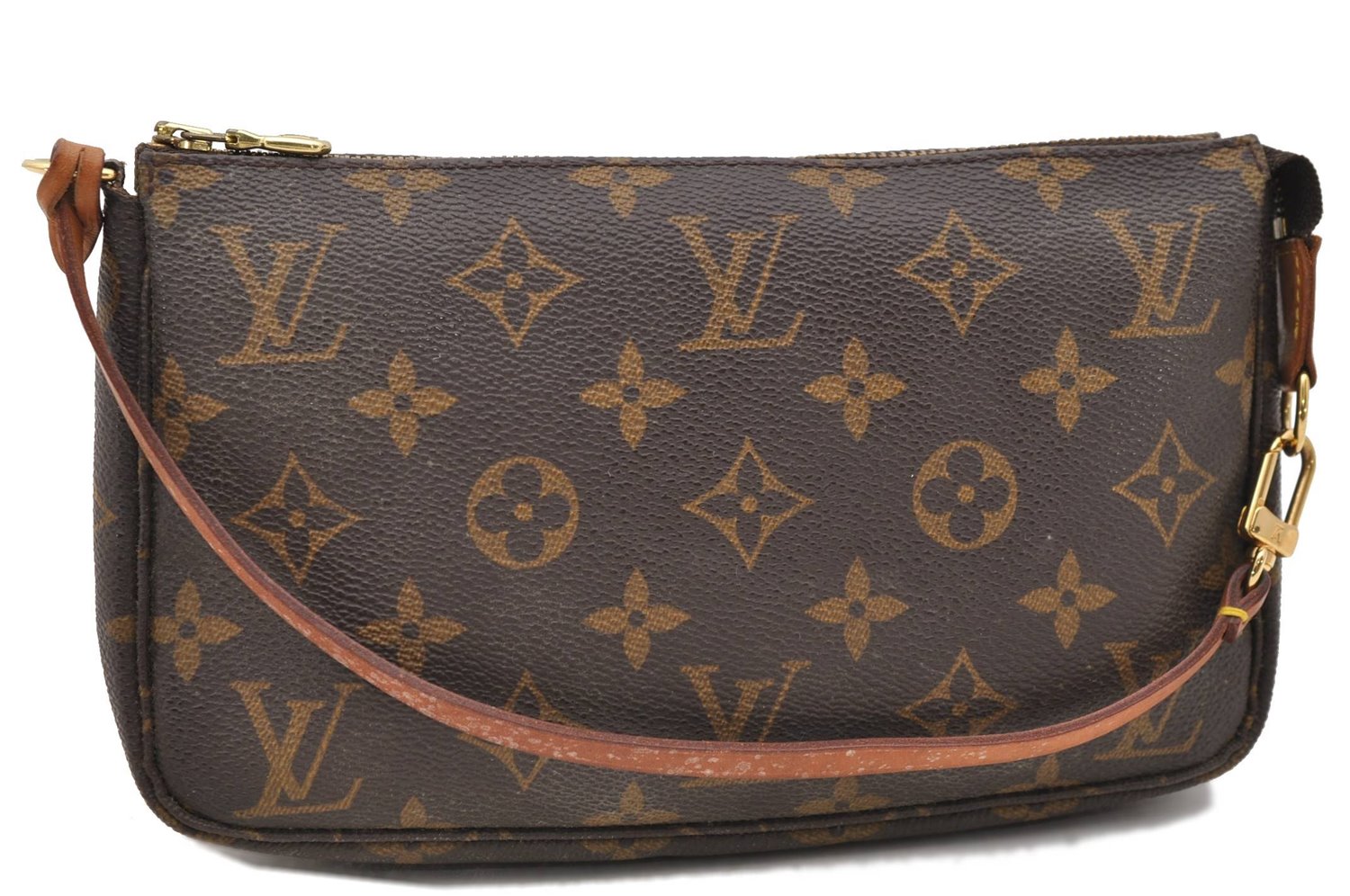 Authentic Louis Vuitton Monogram Pochette Accessoires Pouch M51980 LV 2222D