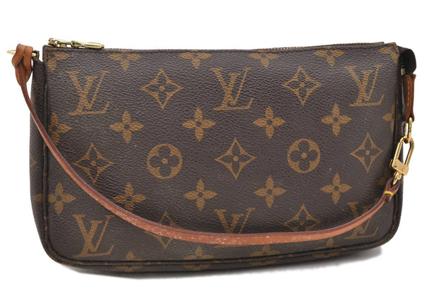 Authentic Louis Vuitton Monogram Pochette Accessoires Pouch M51980 LV 2222D