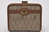 Authentic Christian Dior Honeycomb Coin Case Purse PVC Leather Beige Brown 2222I