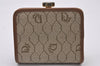 Authentic Christian Dior Honeycomb Coin Case Purse PVC Leather Beige Brown 2222I