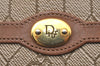 Authentic Christian Dior Honeycomb Coin Case Purse PVC Leather Beige Brown 2222I