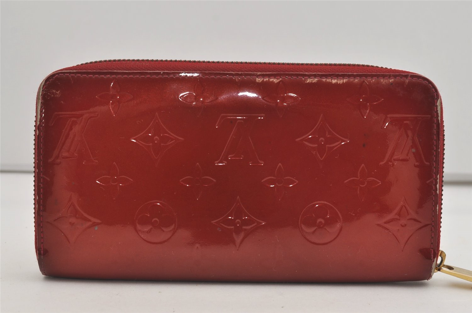 Authentic Louis Vuitton Vernis Zippy Wallet Long Purse Red M91981 LV 2223I