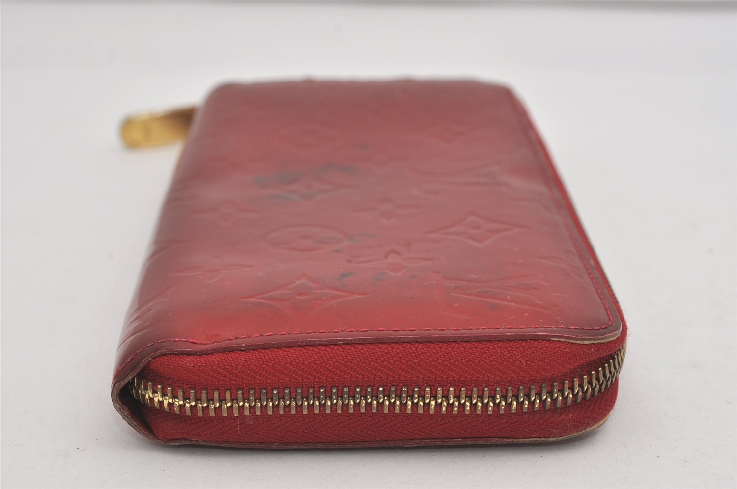 Authentic Louis Vuitton Vernis Zippy Wallet Long Purse Red M91981 LV 2223I