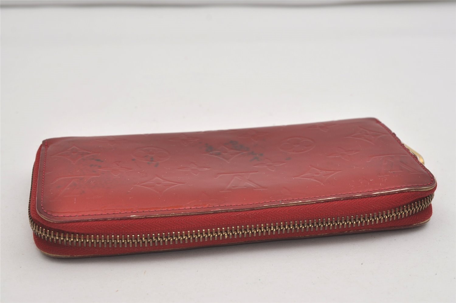 Authentic Louis Vuitton Vernis Zippy Wallet Long Purse Red M91981 LV 2223I