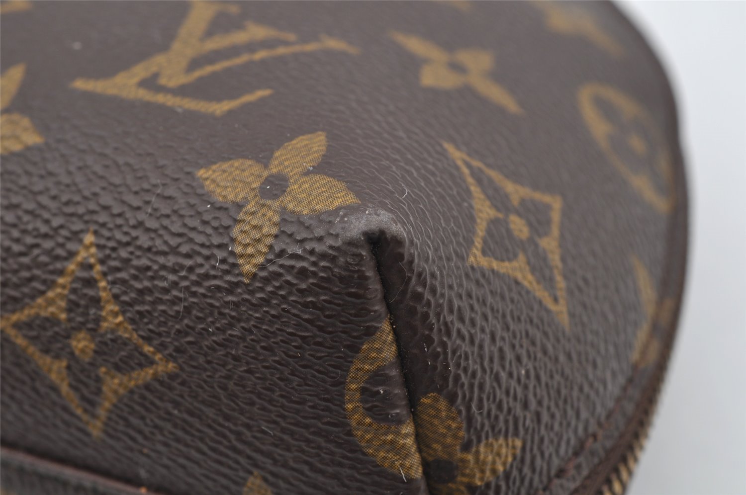 Authentic Louis Vuitton Monogram Trousse Demi Ronde 23 Pouch M47520 Junk 2224I