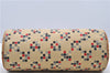 Authentic BURBERRY BLUE LABEL Dots Pattern Hand Bag Canvas Leather Beige 2225D