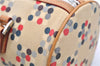 Authentic BURBERRY BLUE LABEL Dots Pattern Hand Bag Canvas Leather Beige 2225D