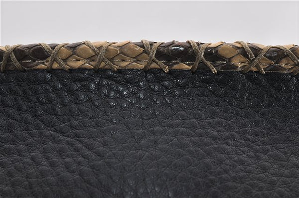 Authentic FENDI Selleria Vintage Shoulder Bag Purse Leather Black 2226G