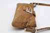 Authentic FENDI Vintage Shoulder Cross Body Bag Purse Corduroy Brown 2227G