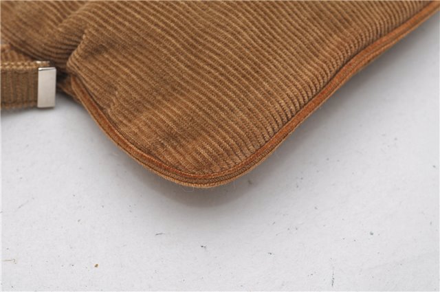 Authentic FENDI Vintage Shoulder Cross Body Bag Purse Corduroy Brown 2227G