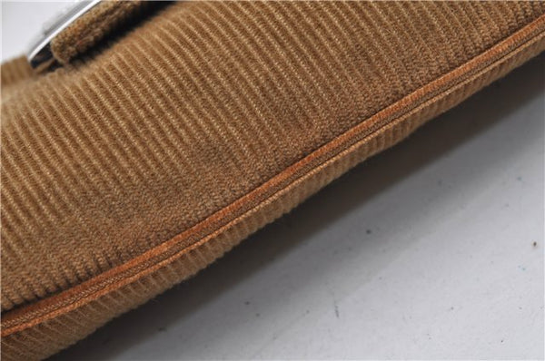 Authentic FENDI Vintage Shoulder Cross Body Bag Purse Corduroy Brown 2227G