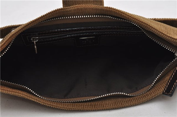 Authentic FENDI Vintage Shoulder Cross Body Bag Purse Corduroy Brown 2227G