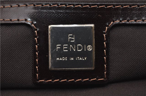 Authentic FENDI Vintage Shoulder Cross Body Bag Purse Corduroy Brown 2227G