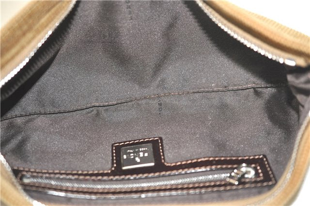 Authentic FENDI Vintage Shoulder Cross Body Bag Purse Corduroy Brown 2227G