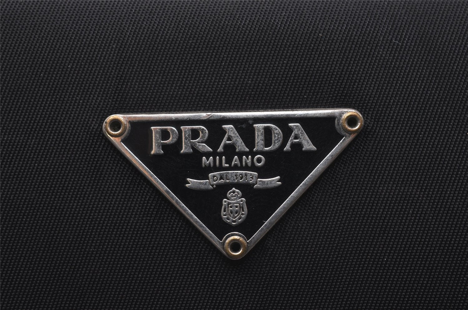 Authentic PRADA Vintage Nylon Saffiano Leather Trifold Wallet Purse Black 2227I