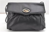Authentic CELINE Vintage Horse Carriage Shoulder Bag Purse Leather Black 2228G