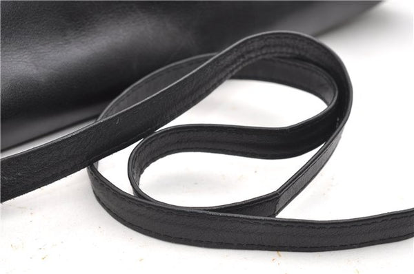 Authentic CELINE Vintage Horse Carriage Shoulder Bag Purse Leather Black 2228G