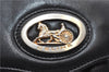 Authentic CELINE Vintage Horse Carriage Shoulder Bag Purse Leather Black 2228G