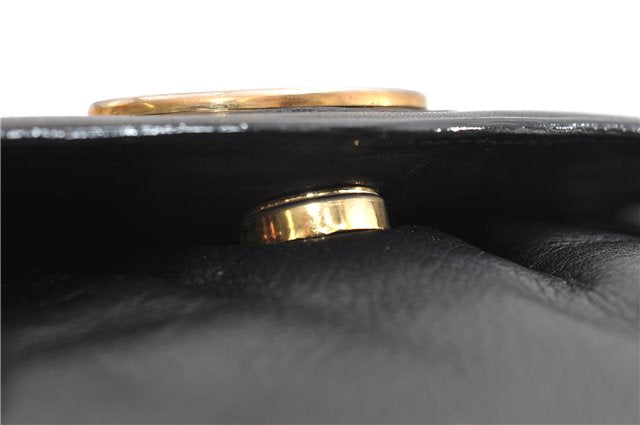 Authentic CELINE Vintage Horse Carriage Shoulder Bag Purse Leather Black 2228G