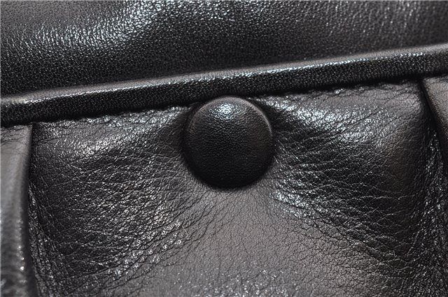 Authentic CELINE Vintage Horse Carriage Shoulder Bag Purse Leather Black 2228G