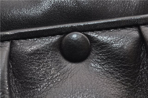 Authentic CELINE Vintage Horse Carriage Shoulder Bag Purse Leather Black 2228G