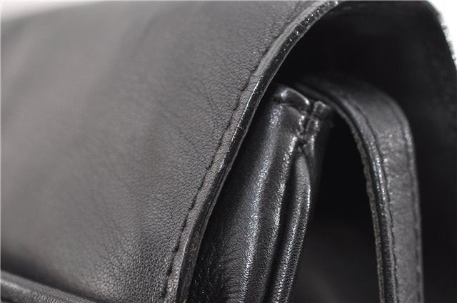 Authentic CELINE Vintage Horse Carriage Shoulder Bag Purse Leather Black 2228G