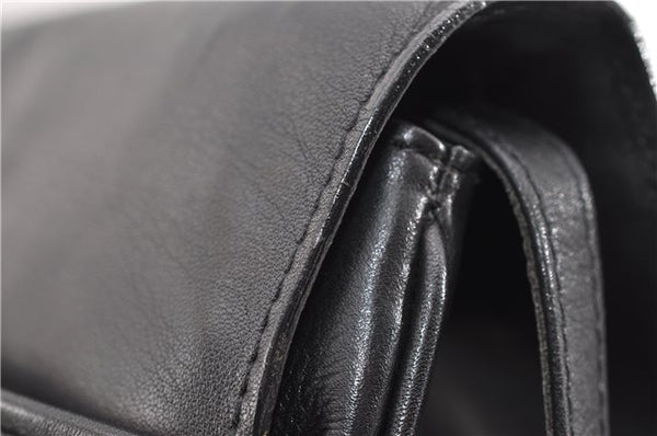 Authentic CELINE Vintage Horse Carriage Shoulder Bag Purse Leather Black 2228G