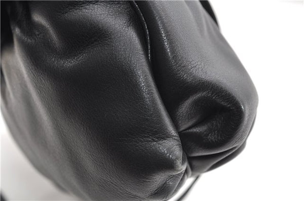 Authentic CELINE Vintage Horse Carriage Shoulder Bag Purse Leather Black 2228G