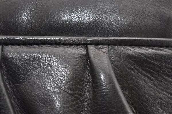 Authentic CELINE Vintage Horse Carriage Shoulder Bag Purse Leather Black 2228G