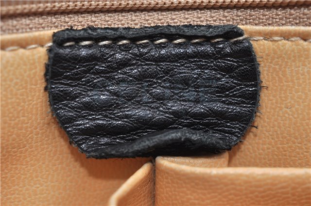 Authentic CELINE Vintage Horse Carriage Shoulder Bag Purse Leather Black 2228G