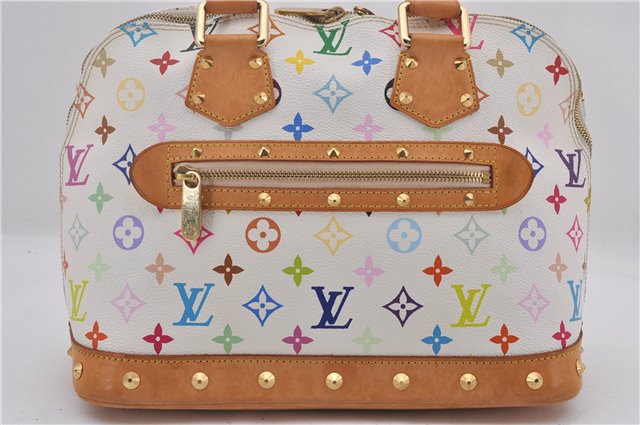 Auth Louis Vuitton Monogram Multicolor Alma PM Hand Bag White M92647 LV 2229E