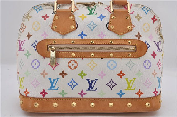 Auth Louis Vuitton Monogram Multicolor Alma PM Hand Bag White M92647 LV 2229E