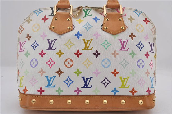Auth Louis Vuitton Monogram Multicolor Alma PM Hand Bag White M92647 LV 2229E