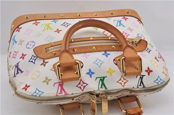 Auth Louis Vuitton Monogram Multicolor Alma PM Hand Bag White M92647 LV 2229E