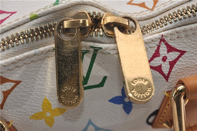 Auth Louis Vuitton Monogram Multicolor Alma PM Hand Bag White M92647 LV 2229E