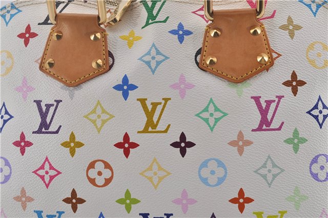 Auth Louis Vuitton Monogram Multicolor Alma PM Hand Bag White M92647 LV 2229E