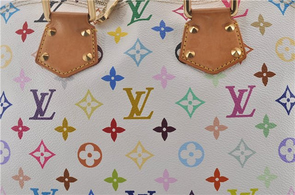 Auth Louis Vuitton Monogram Multicolor Alma PM Hand Bag White M92647 LV 2229E