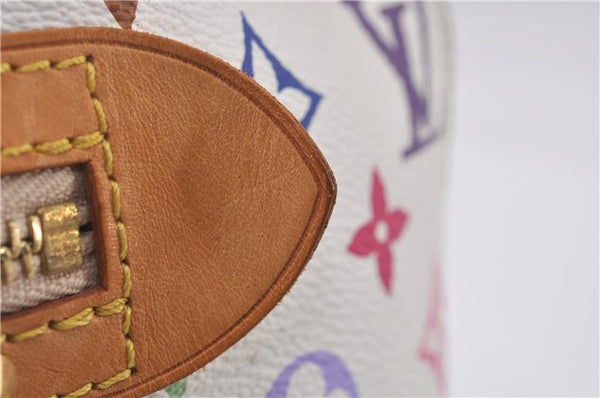 Auth Louis Vuitton Monogram Multicolor Alma PM Hand Bag White M92647 LV 2229E
