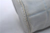 Authentic CHANEL Chocolate Bar Calf Skin Cosmetic Pouch Purse Light Blue 2230D