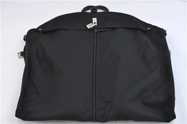 Authentic PRADA Nylon Vintage Tessuto Leather Garment Cover Black 2230F