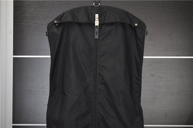 Authentic PRADA Nylon Vintage Tessuto Leather Garment Cover Black 2230F