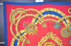 Authentic HERMES Carre 90 Scarf "KOSMIMA" Silk Blue Red 2230I