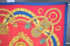 Authentic HERMES Carre 90 Scarf "KOSMIMA" Silk Blue Red 2230I