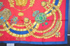 Authentic HERMES Carre 90 Scarf "KOSMIMA" Silk Blue Red 2230I