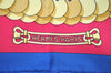 Authentic HERMES Carre 90 Scarf "KOSMIMA" Silk Blue Red 2230I