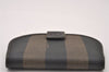 Authentic FENDI Pequin Vintage Bifold Wallet Purse PVC Leather Brown Black 2232I