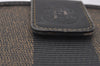 Authentic FENDI Pequin Vintage Bifold Wallet Purse PVC Leather Brown Black 2232I