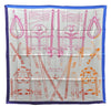 Authentic HERMES Carre 90 Scarf "Harnais de Timon" Silk Blue Purple PB 2234E