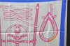 Authentic HERMES Carre 90 Scarf "Harnais de Timon" Silk Blue Purple PB 2234E